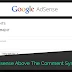 How To Add Adsense Above The Comment System