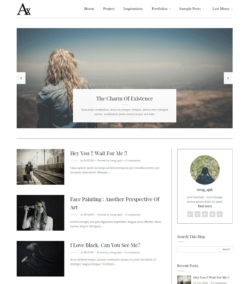 white template responsive blogger template