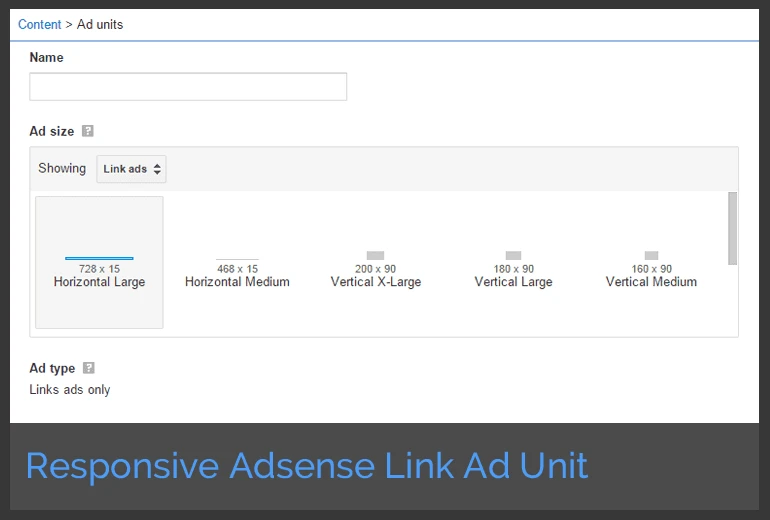 create responsive adsense link ad unit
