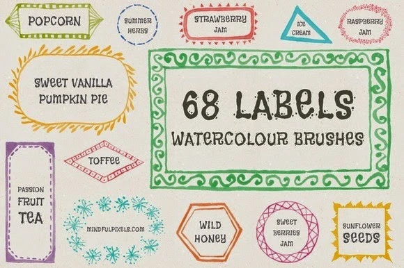 water color label brush