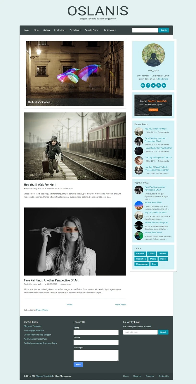 oslanis - responsive blogger template for fashion blog