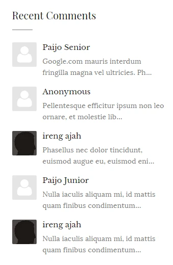 setting features recent comments with thumbnail for blogger template