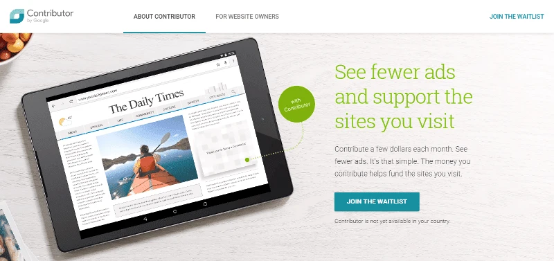 google contributor - see fewer ads and support